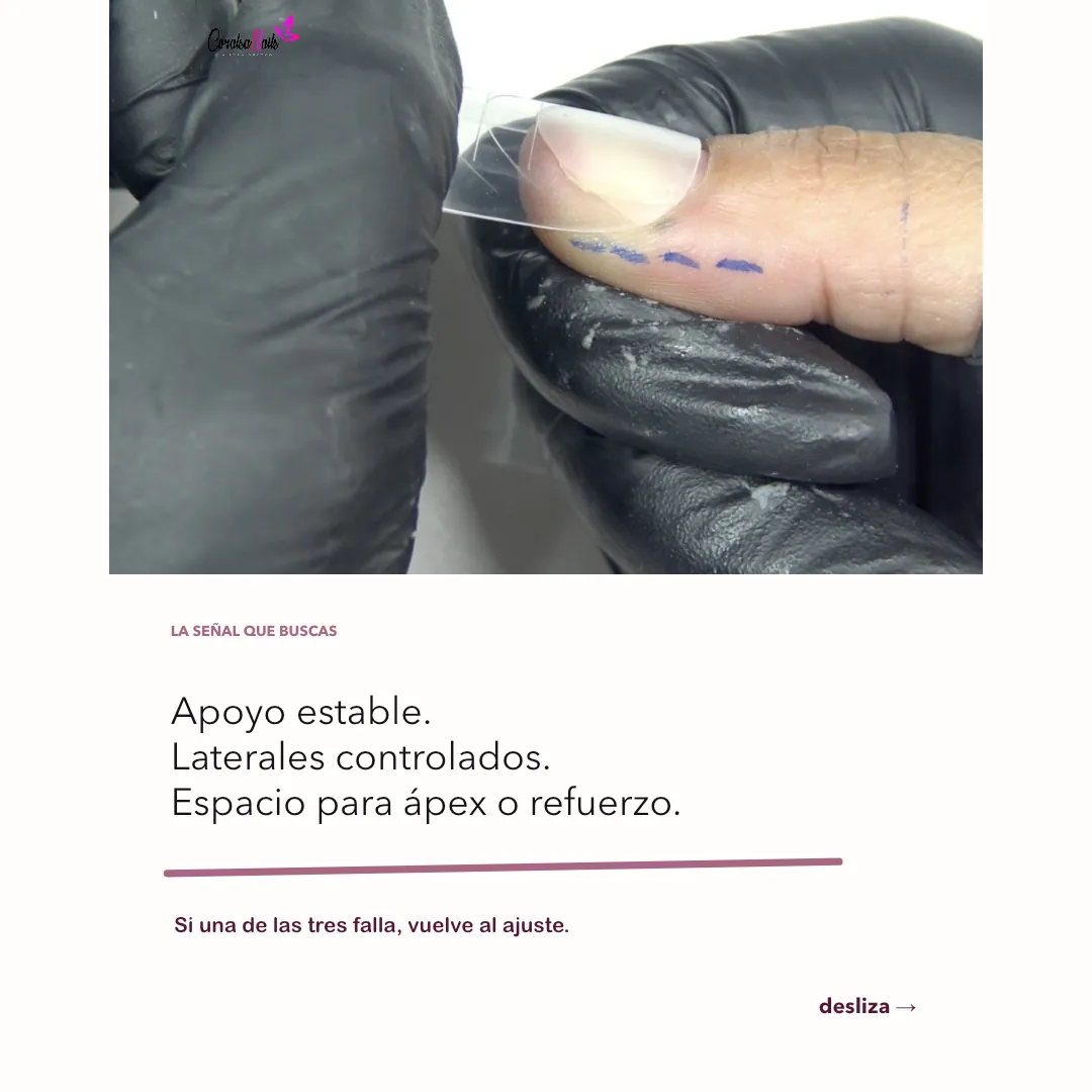 Apoyo estable de la forma superior antes de aplicar producto