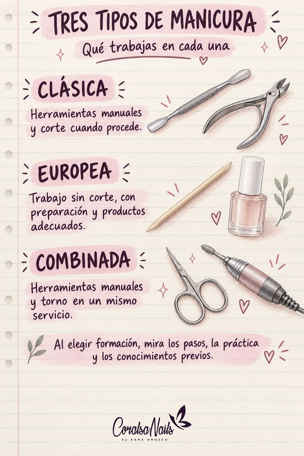 Diferencias entre manicura clásica, europea y combinada